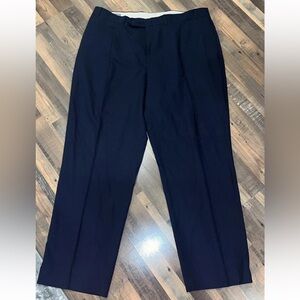 Oscar de La Renta Vintage 100% Wool Men Dress Pants Navy Blue 42x30 Pleated  90s